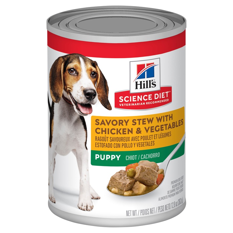 Hill’s Science Diet Puppy Savory Stew Chicken & Vegetables Canned Wet Dog Food 12x363g