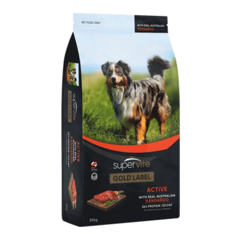 Supervite Gold Label Active Kangaroo Dog Dry Food 20kg