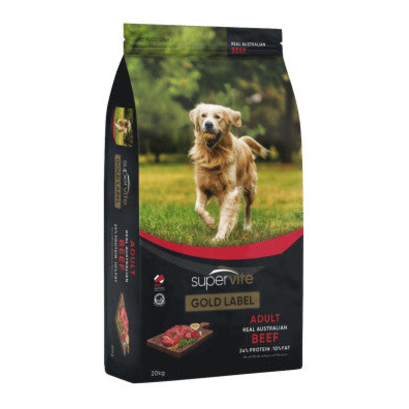 Supervite Gold Label Adult Beef Dog Dry Food 20kg