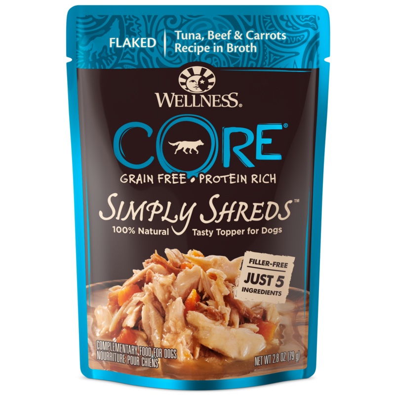 Wellness CORE Flaked Tuna, Beef & Carrots Recipe in Broth 12pk