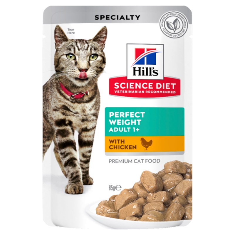 Hill’s Science Diet Adult Perfect Weight Chicken Wet Pouches Cat Food 12x85g