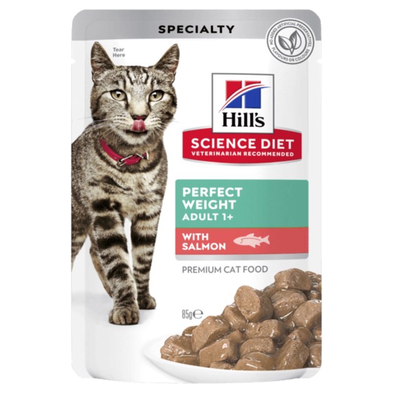 Hill’s Science Diet Adult Perfect Weight Salmon Wet Pouches 12x85g