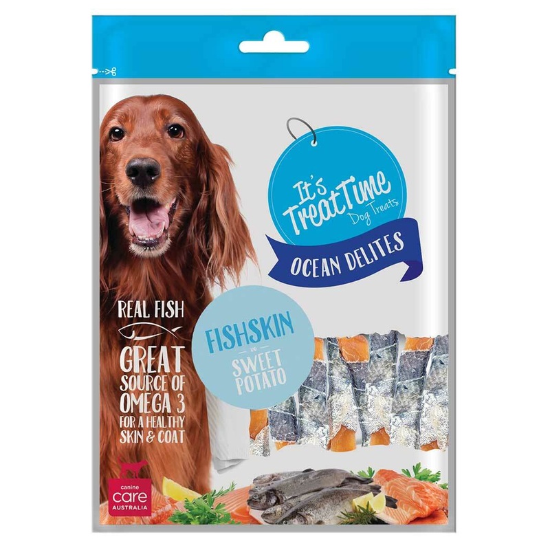 Its Treat Time Ocean Delites Fishskin Sweet Potato 100g
