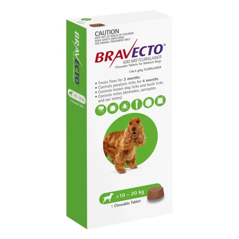 BRAVECTO Green For Dogs 10-20kgs