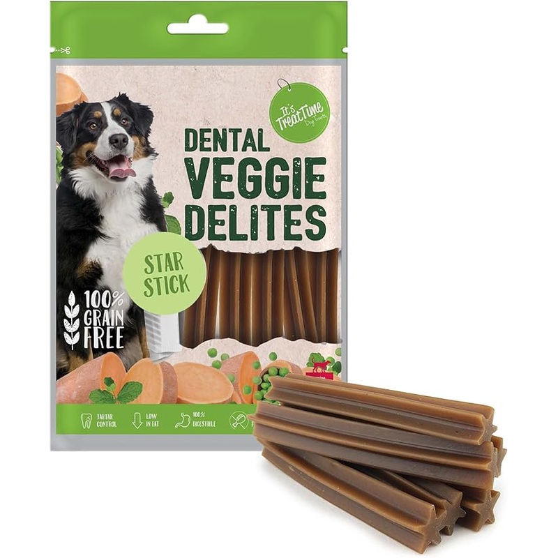 Its Treat Time Dental Veggie Delites Star Stick Dog Treat