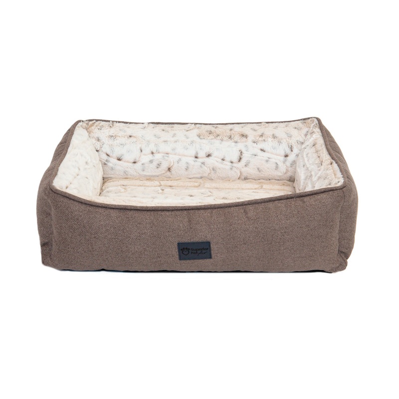 Superior Dog Lounger Light Brindle Faux Fur
