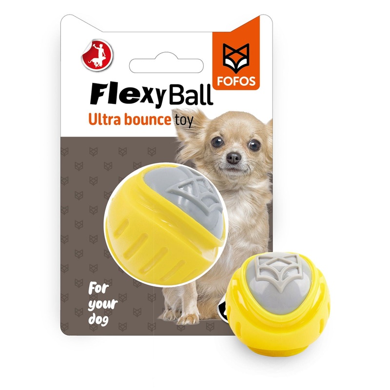 BarkButler x Fofos Flexy Ball Ultra Bounce Loud Squeaky Dog Toy – S