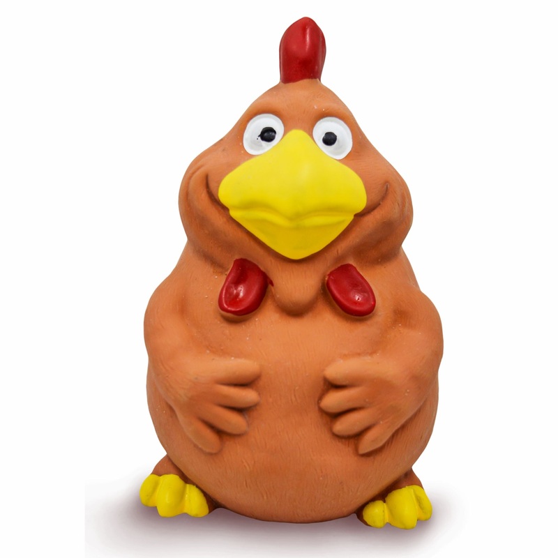 BarkButler x Fofos Latex Bi Rooster Squeaky Dog Toy – Brown