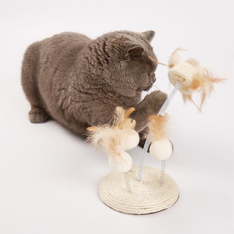 BarkButler x FOFOS Natural Wobbler Interactive Cat Scratcher Toy