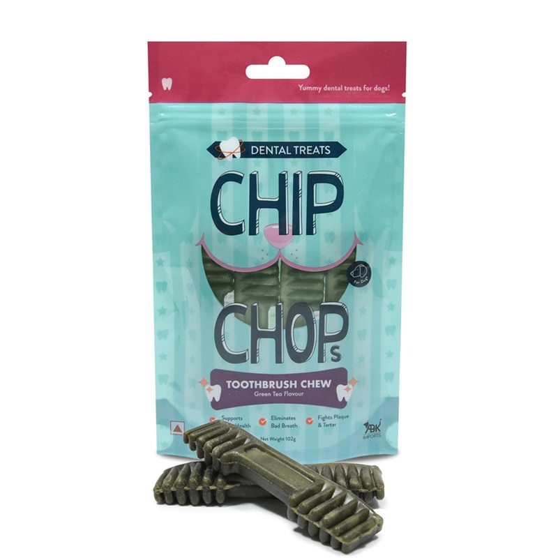 Chip Chops Dental Treats Chewing ToothBrush Chew Green Tea 102g