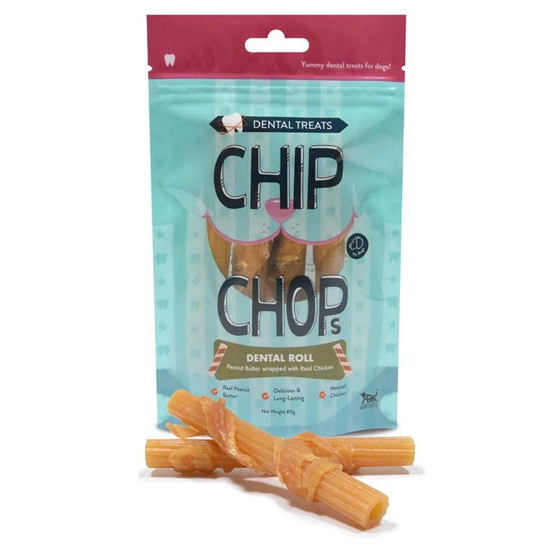 Chip Chops Dental Treats Peanut Butter Roll With Real Chicken 80g