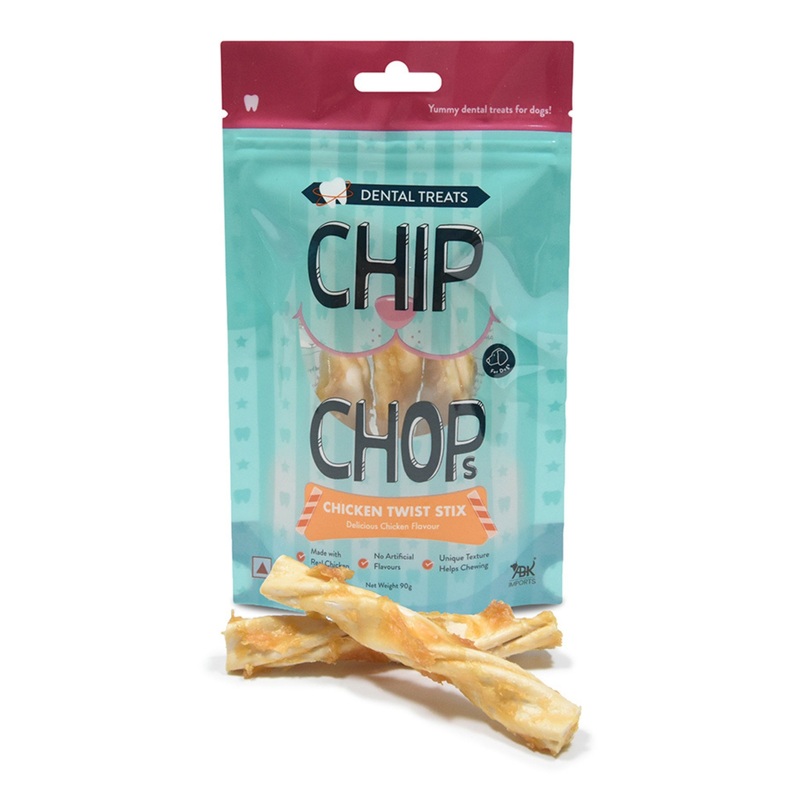 Chip Chops Dental Treats Twisted Chicken Sticks 90g