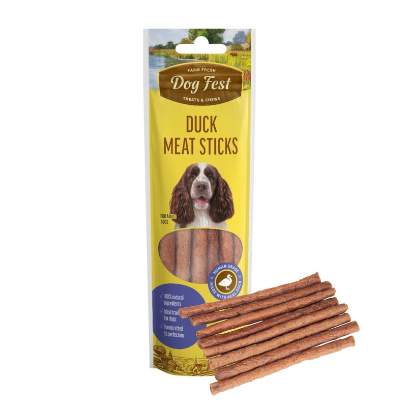 Dogfest Meat Sticks Duck Treats  High Protein, Natural & Healthy