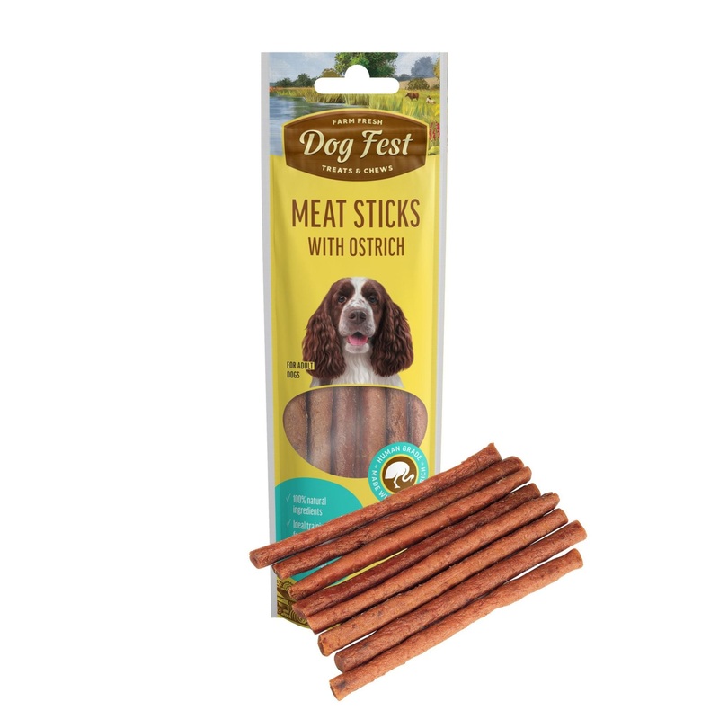 Dogfest Ostrich Meat Sticks  Healthy Dog Treats