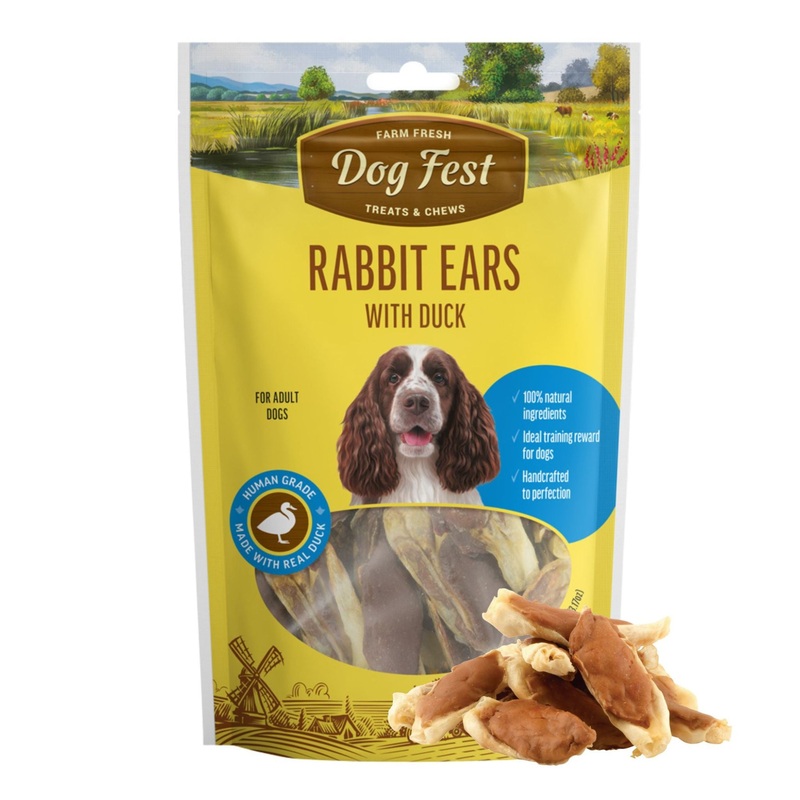 Dogfest Rabbit Ears with Duck – Premium Training Dog Treats