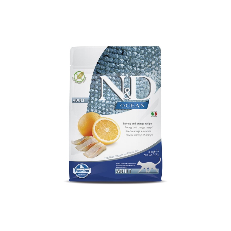 Farmina N&D Ocean Herring & Orange Recipe Dry Cat Food – Adult