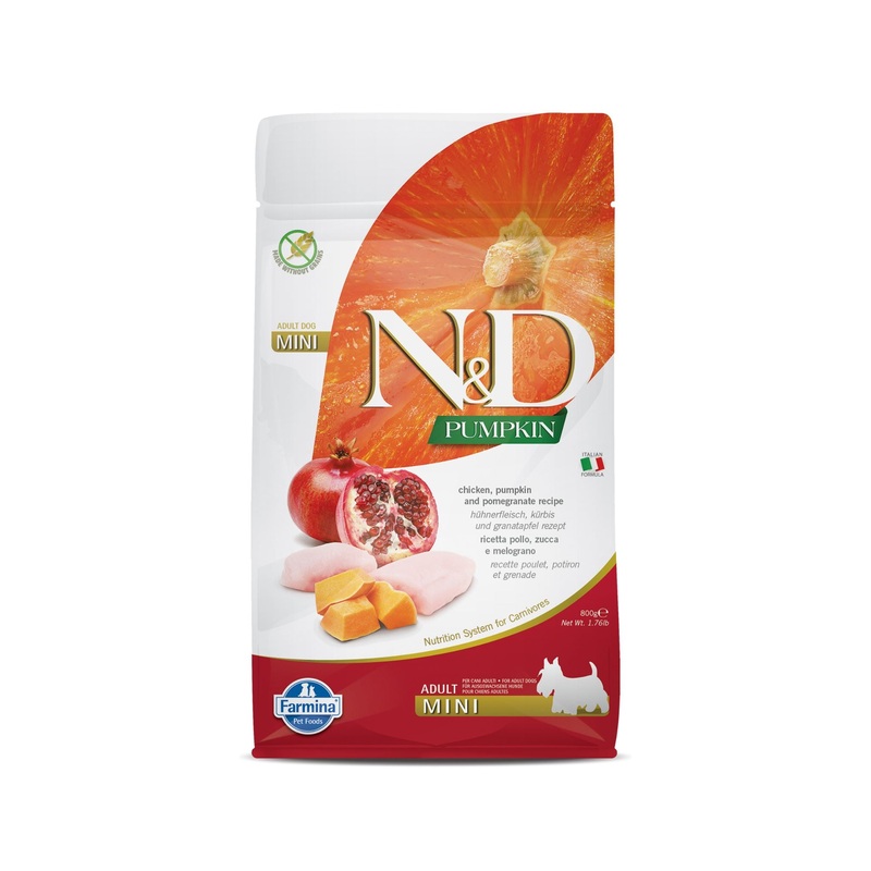 Farmina N&D Pumpkin Chicken, Pumpkin & Pomegranate – Adult Mini Dry Dog Food