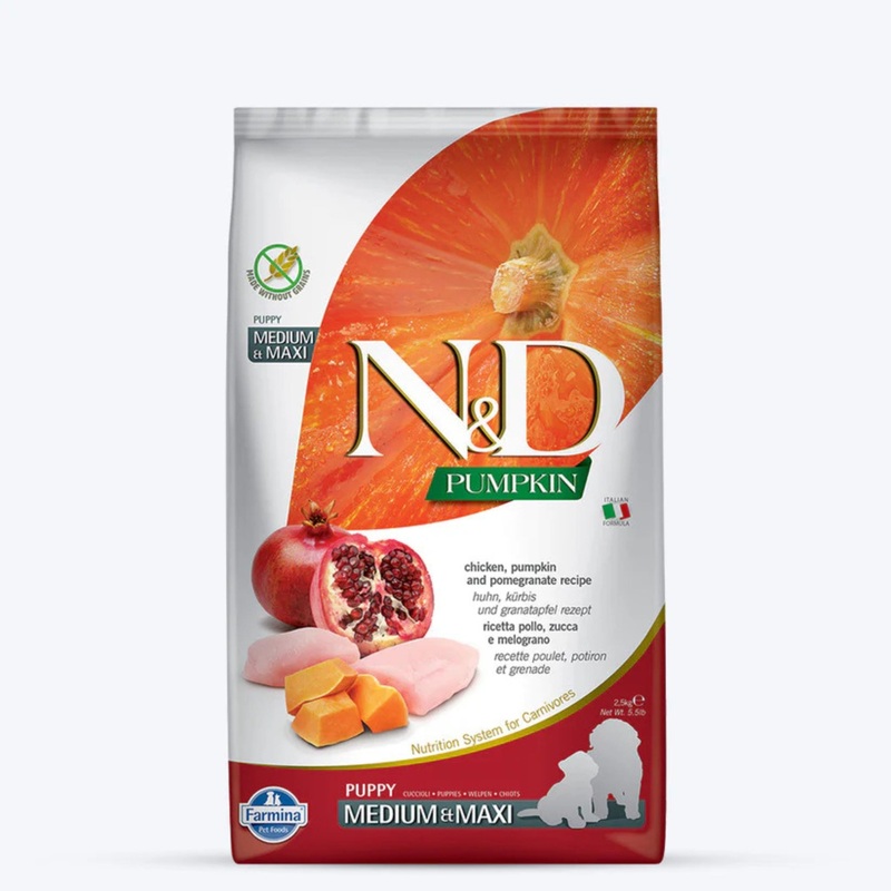 Farmina N&D Pumpkin Chicken, Pumpkin & Pomegranate Puppy Medium & Maxi Dry Food