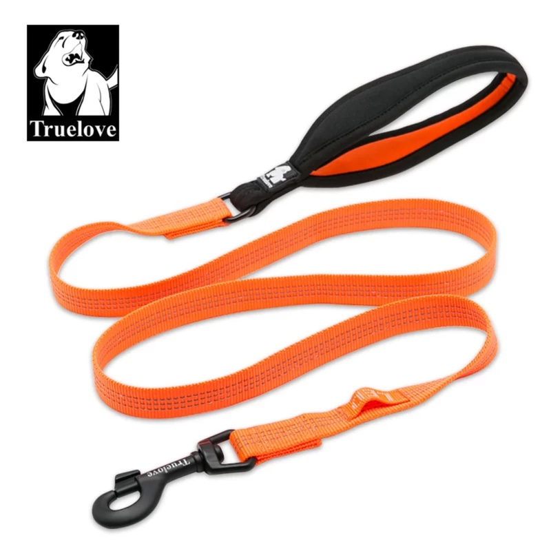 TRUELOVE Nylon Dog Leash: Durable, Reflective & Comfortable – Orange