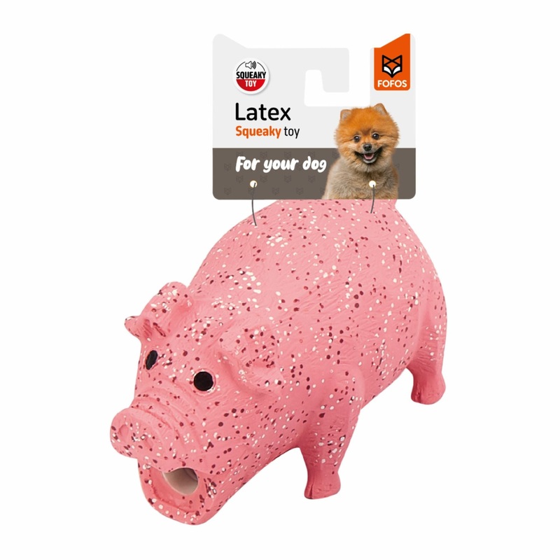 BarkButler x FOFOS Latex Toy Pig  Durable, Fun Play for Dogs of All Sizes