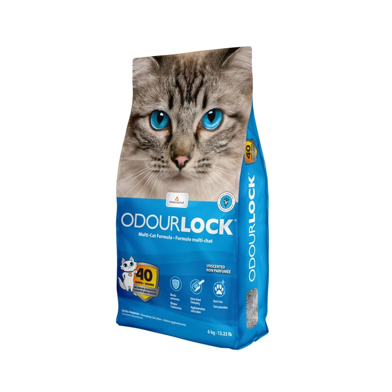 Intersand Odourlock Multi Cat Formula Litter Unscented Block Ammonia Extra Hard Clumping Quick Absorption No Tracking  and Dust Free For All Breed