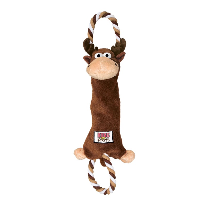 KONG Tugger Knots Moose  Tough & Fun Dog Toy for Tug Play