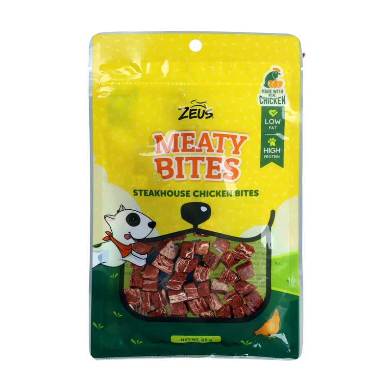 Zeus Meaty Bites Steakhouse Chicken Bites 60g for Dogs