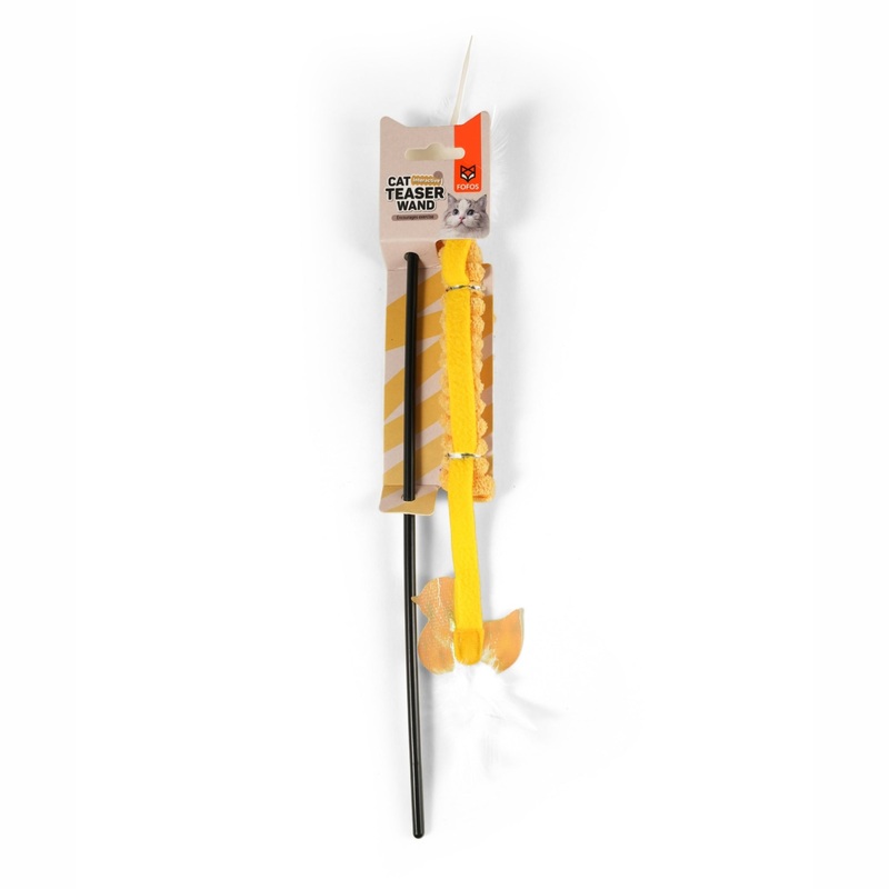 BarkButler x FOFOS Cat Teaser Wand Toy – Yellow