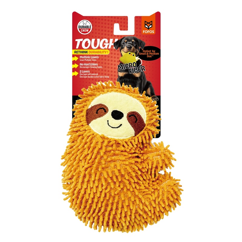 Barkbutler x FOFOS Tough Dog Toy Sloth – Soft & Squeaky Toys