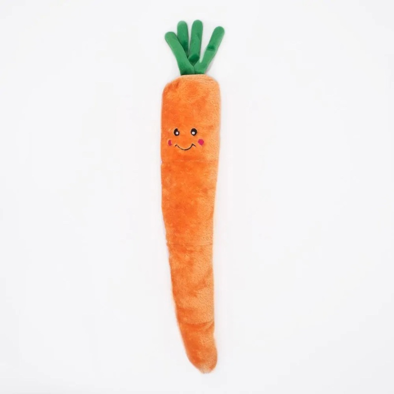 BarkButler x Fofos Zippy Paws Jigglerz Carrot – Squeaky Plush Dog Toy