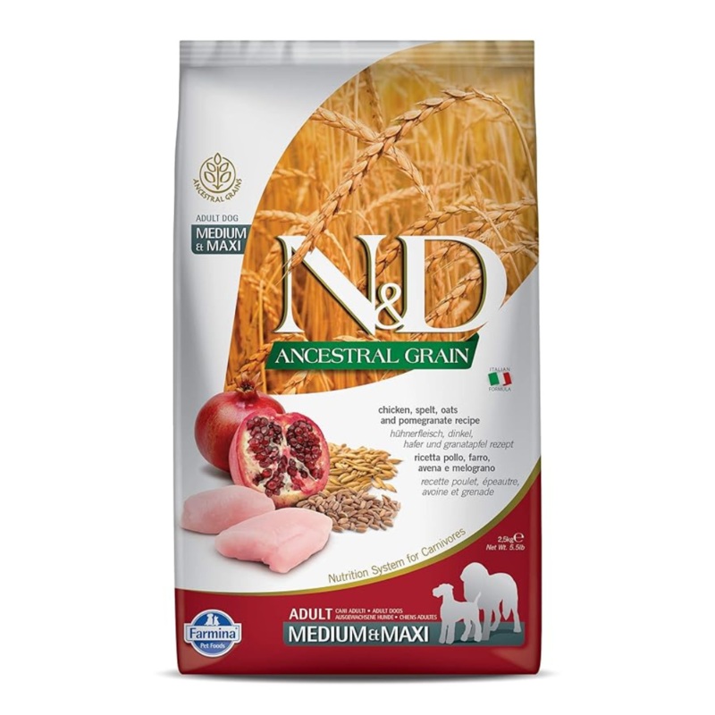 Farmina N&D Chicken, Spelt, oats, & Pomegranate Adult Medium Maxi Dry Dog Food