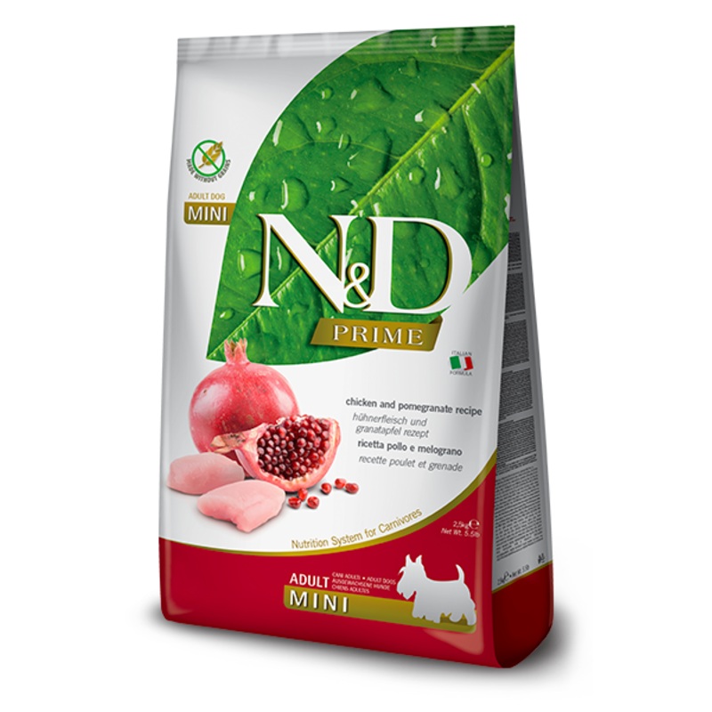 Farmina N&D Prime Dry Dog Food – Chicken & Pomegranate, Mini Kibble – 15.4lb Bag