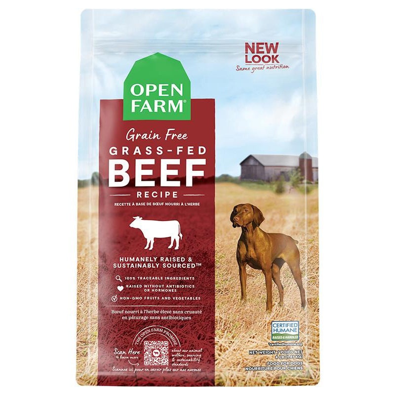 Open Farm Grain-Free Dry Dog Food – Grass-Fed Beef – 11lb Bag