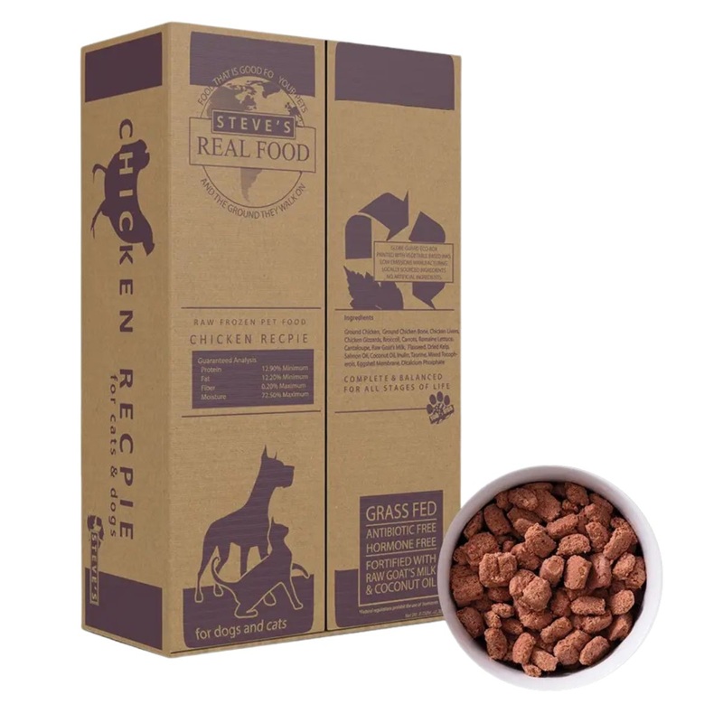 Steves Real Food Chicken Patties Frozen Raw Dog Food 13oz