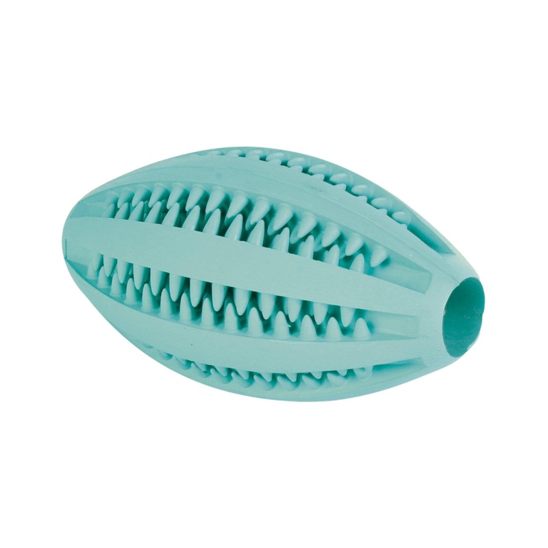 Trixie Denta Fun Rugby Ball Mint Flavour Natural Rubber For Dogs -11 cm
