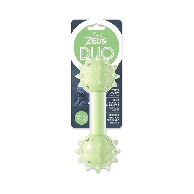 Zeus DUO Spike Dumbbell Green Mint For Dogs – 18 cm