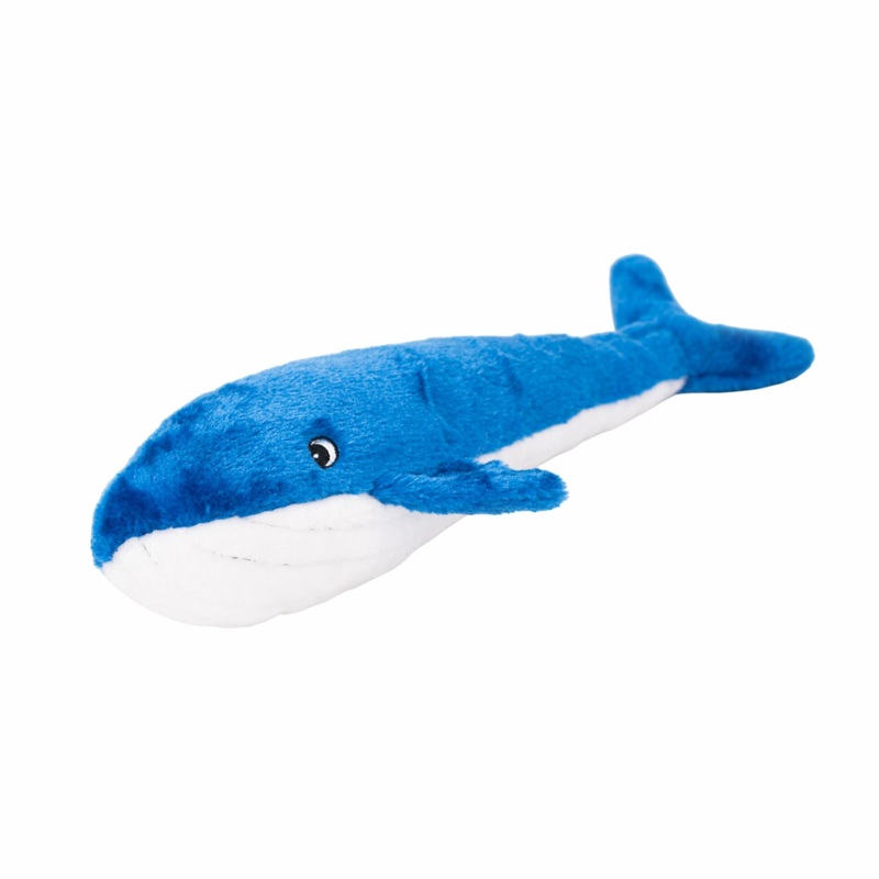 Zippy Paws Jigglerz – Blue Whale Dog Plush Toy