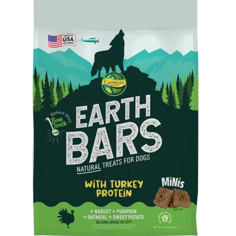 Earthborn Holistic Earth Bars Turkey Mini’s Dog Treats 10oz