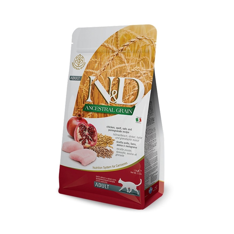 Farmina N&D Ancestral Grain Dry Cat Food – Chicken & Pomegranate – 3.3lb