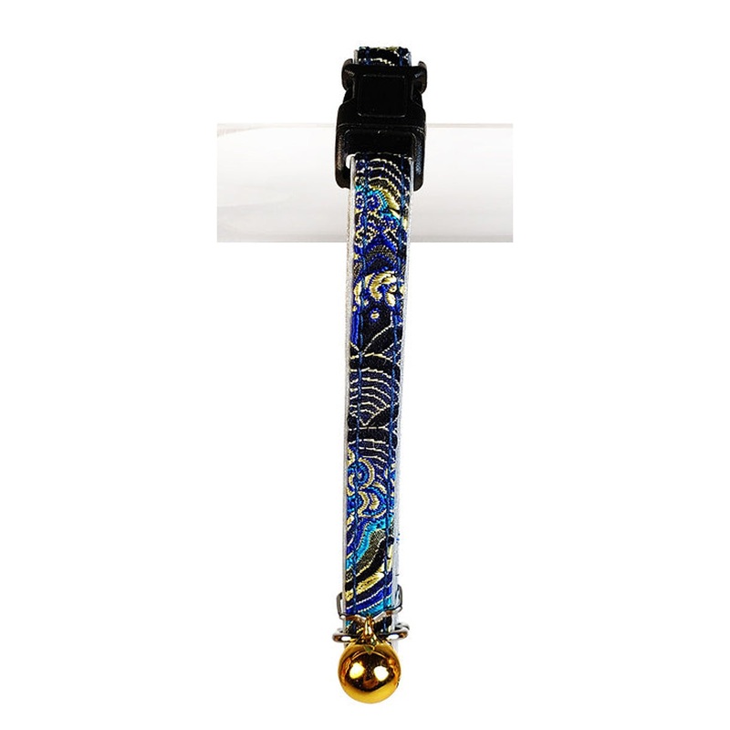 Goli Design Polyester Jeweli Black Reflective Cat Collar 7.25