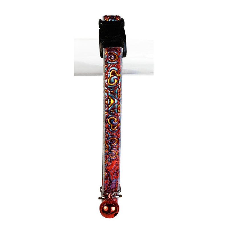 Goli Design Polyester Jeweli Red Reflective Cat Collar 7.25