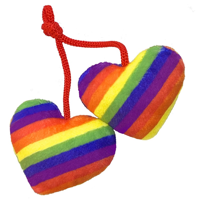 Huxley & Kent Kittybelles Pride Heart Strings with Catnip Plush Cat Toy