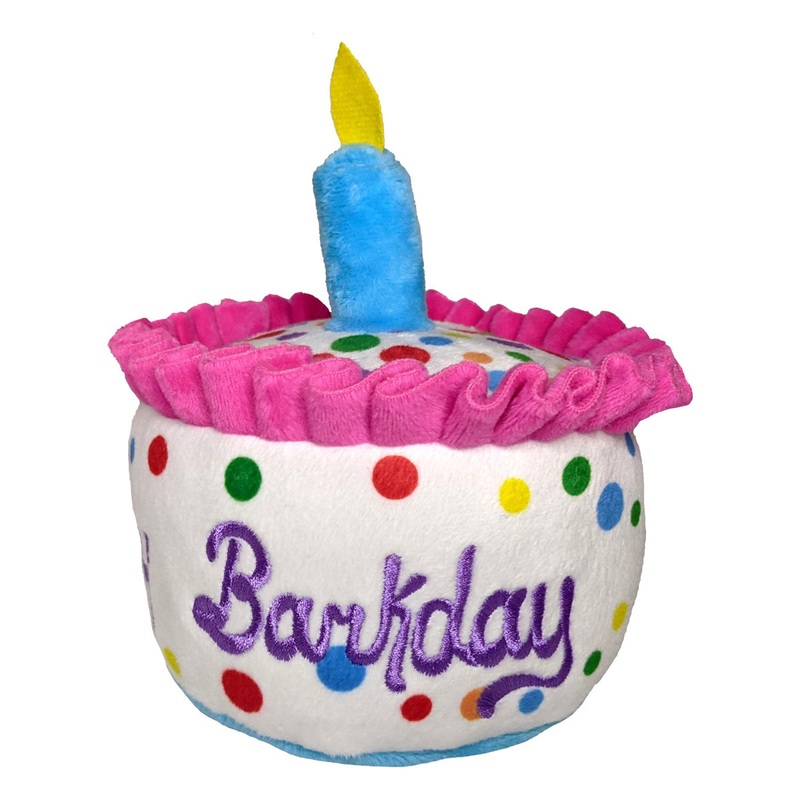 Huxley & Kent Lulubelles Power Plush Happy Barkday Cake Dog Toy Large