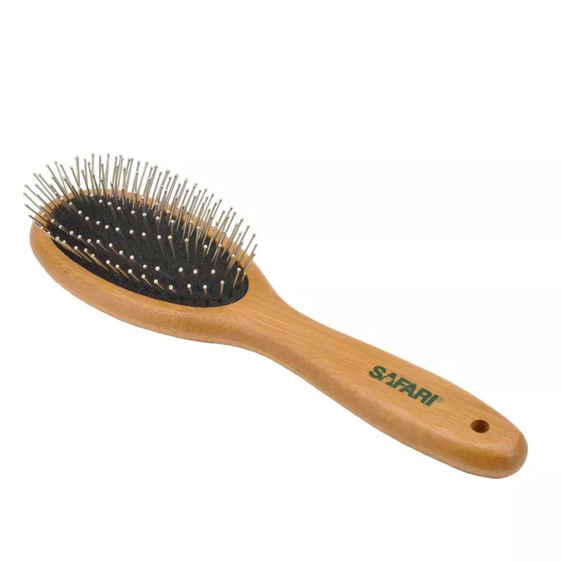 Safari Wire Pin Dog Brush with Bamboo Handle Large