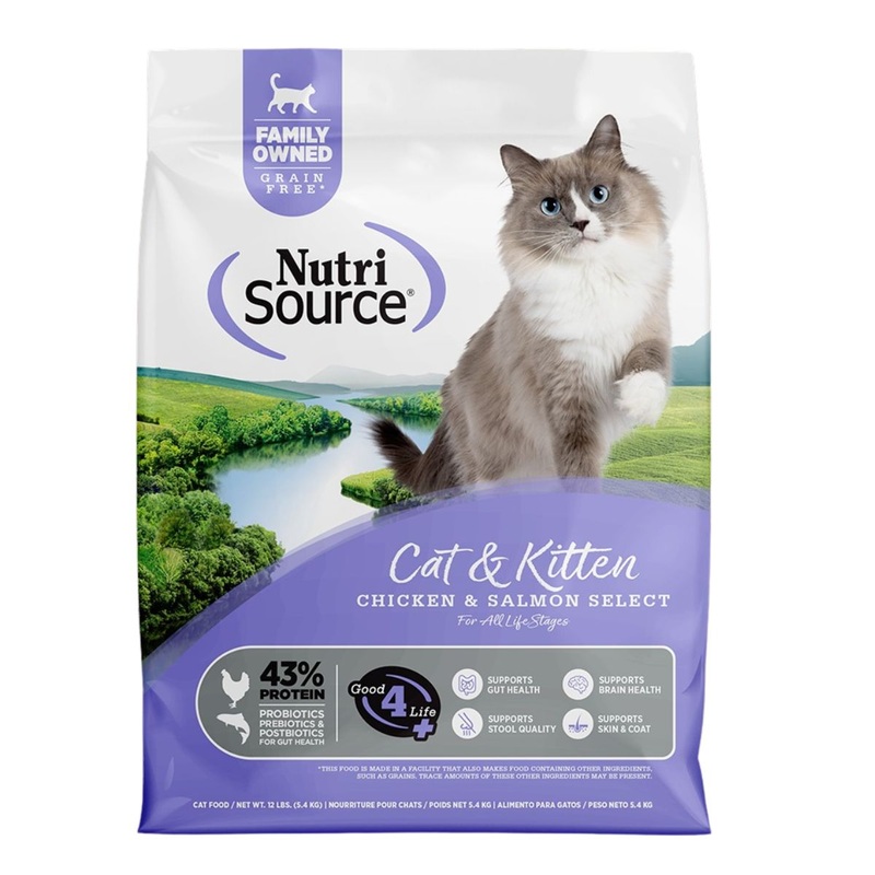 NutriSource Chicken & Salmon Select Grain Free Cat & Kitten Dry Food 12lb
