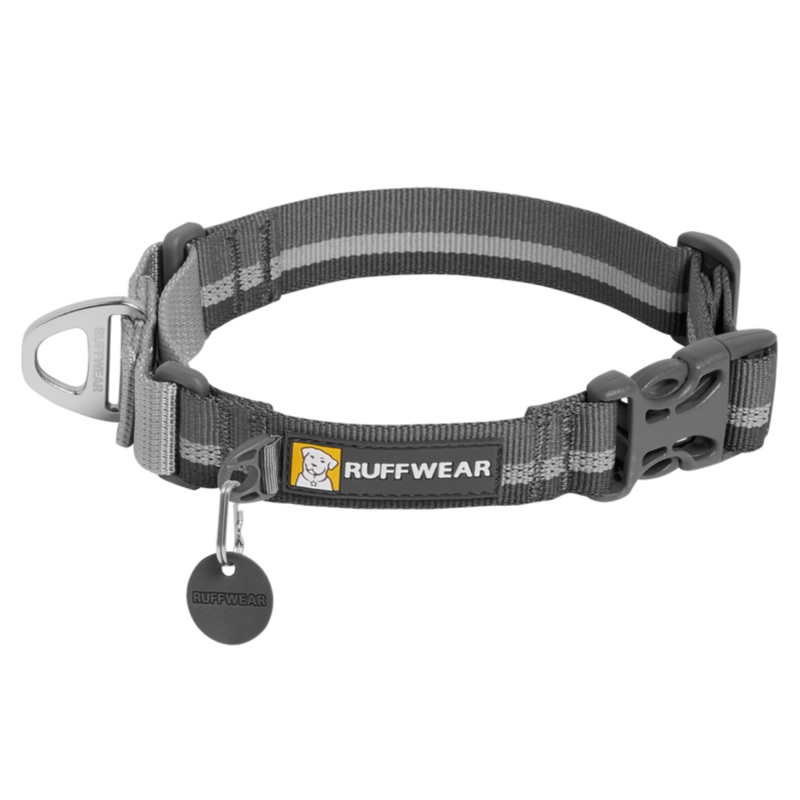 RUFFWEAR Web Reaction Martingale Dog Collar With Buckle, Granite Gray, 20-23