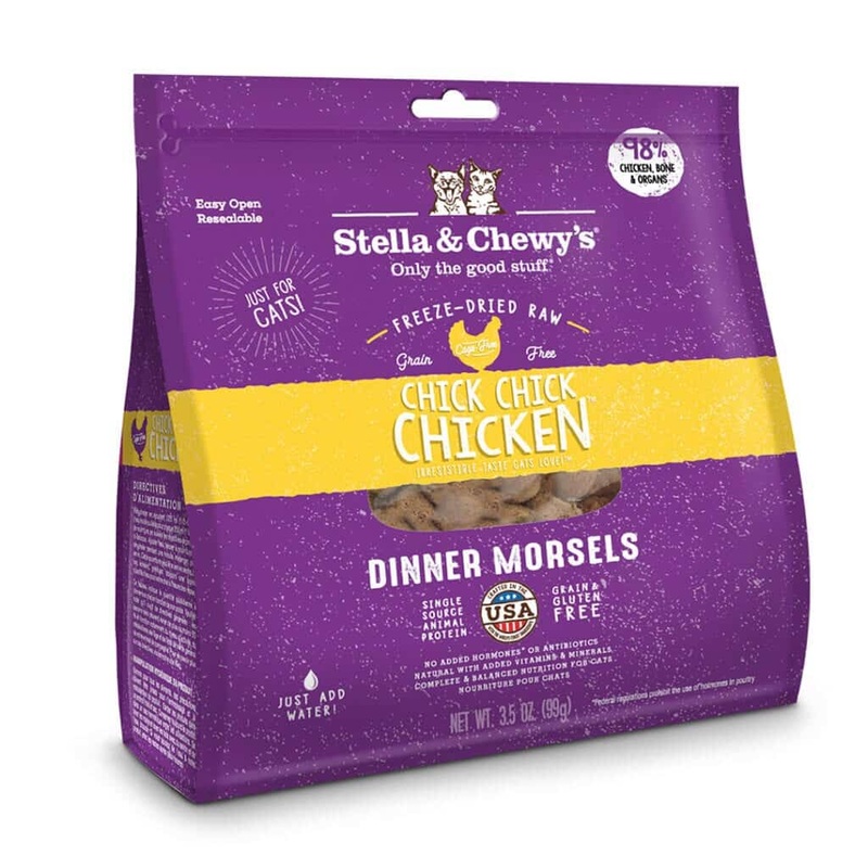 Stella & Chewy’s Dinner Morsels Chick, Chick Chicken Freeze-dried Raw Dinner Morsels Cat Food 3.5oz