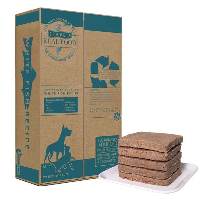 Steve’s Real Food Frozen Raw Dog Food Whitefish Patties 13lb