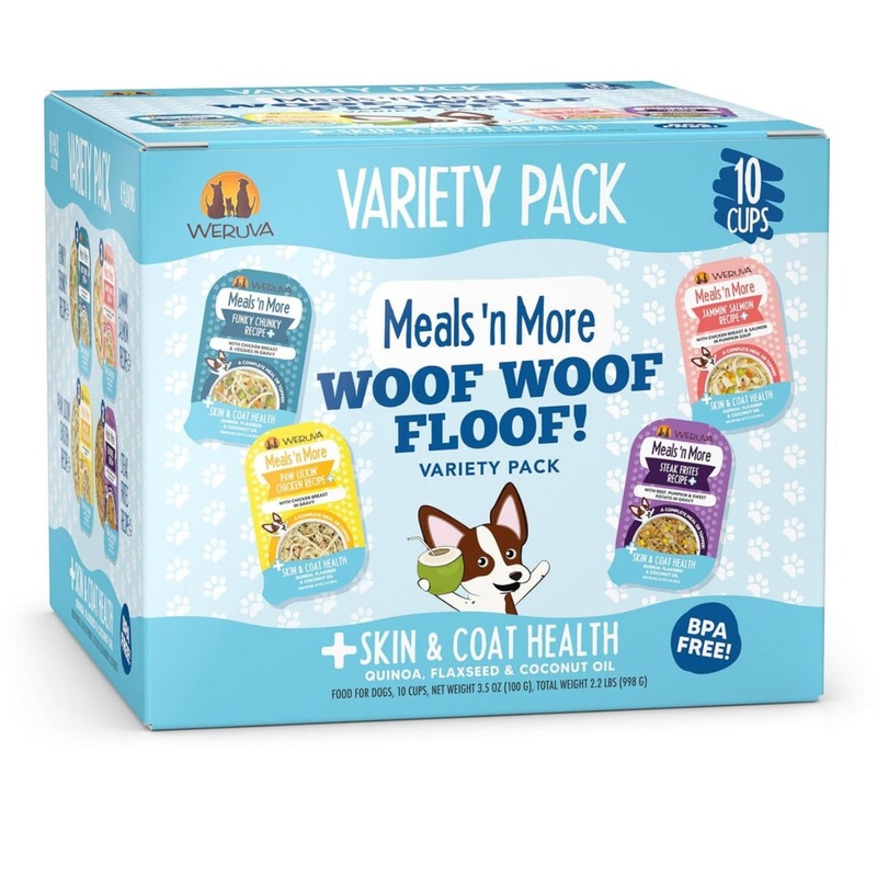 Weruva Meals ‘n More Woof Woof Floof Skin & Coat Variety Pack Dog Food 3.5oz 10Pk
