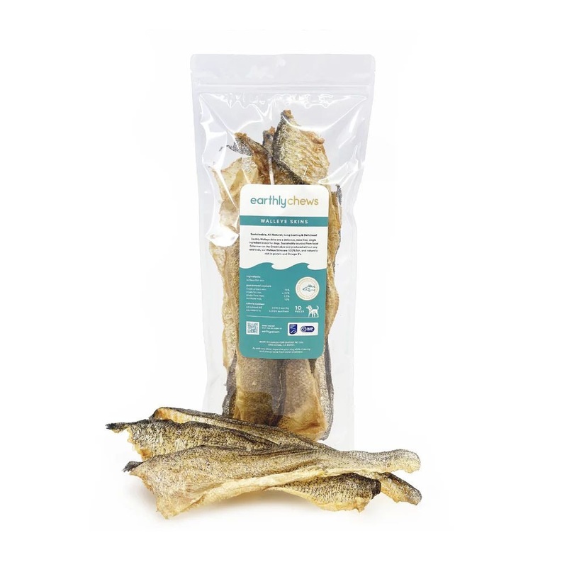 Earthly Dog Walleye Skins Dog Treats 2lb